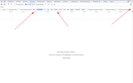 Expand DevTools network search bar  from Chrome web store to be run with OffiDocs Chromium online