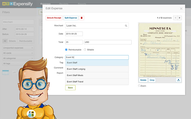 Expensify Power User  from Chrome web store to be run with OffiDocs Chromium online