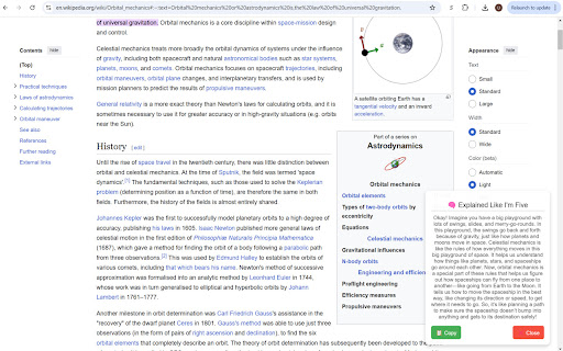 Explain Like Im Five  from Chrome web store to be run with OffiDocs Chromium online