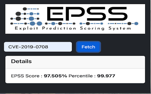 Exploit Prediction Scoring System (EPSS)  from Chrome web store to be run with OffiDocs Chromium online