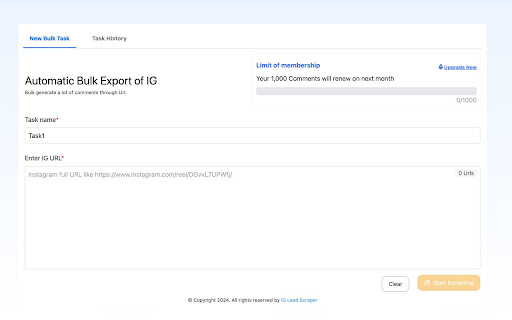 Export Instagram Comments IG Comments Scraper  from Chrome web store to be run with OffiDocs Chromium online