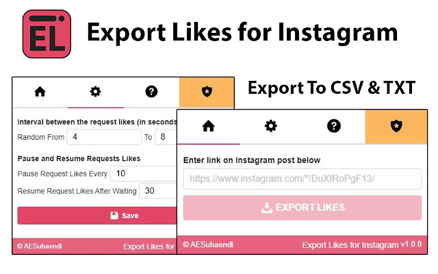 Export Likes for Instagram  from Chrome web store to be run with OffiDocs Chromium online