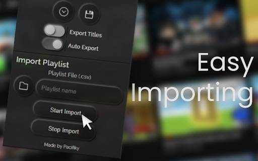 ExportPlaylist  from Chrome web store to be run with OffiDocs Chromium online