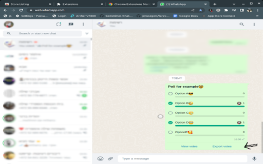 Export WhatsApp Surveys  from Chrome web store to be run with OffiDocs Chromium online