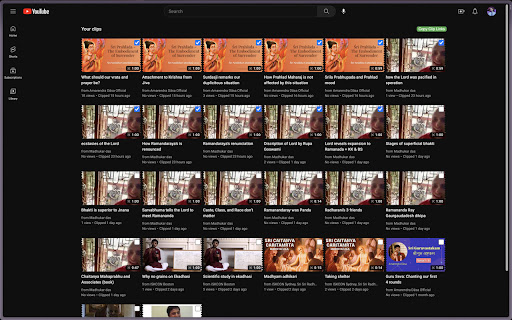 Export YouTube Clips  from Chrome web store to be run with OffiDocs Chromium online