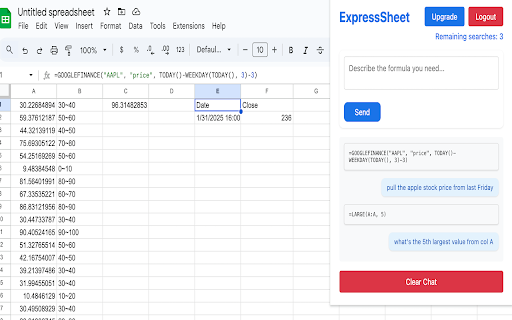 ExpressSheet  from Chrome web store to be run with OffiDocs Chromium online