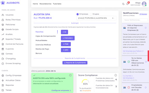 Extensión Audibots  from Chrome web store to be run with OffiDocs Chromium online