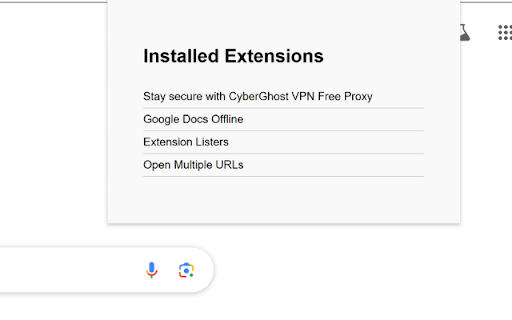 Extension Listers  from Chrome web store to be run with OffiDocs Chromium online