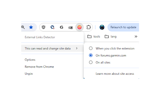External Links Detector  from Chrome web store to be run with OffiDocs Chromium online