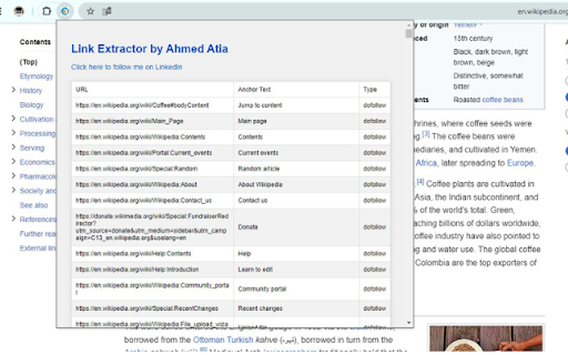 Extract links from pages  from Chrome web store to be run with OffiDocs Chromium online