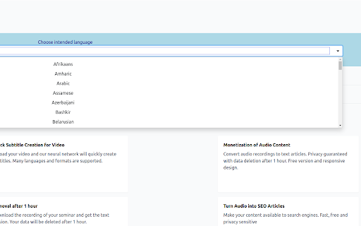 Extract text from audio and video online  from Chrome web store to be run with OffiDocs Chromium online