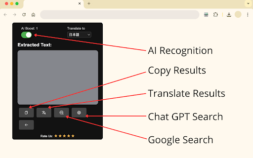 Extract Text From Picture​  from Chrome web store to be run with OffiDocs Chromium online