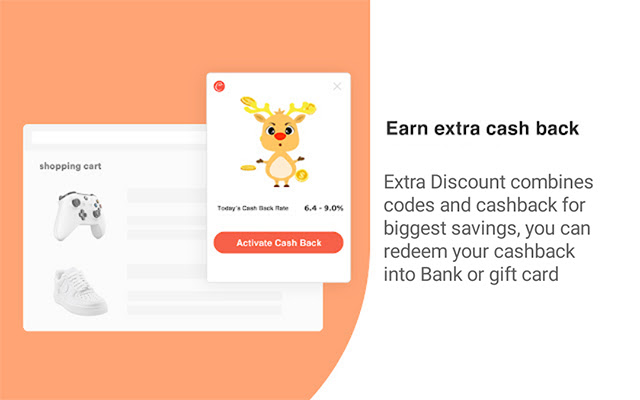 Extra Discount Automatic Coupons and Cashback  from Chrome web store to be run with OffiDocs Chromium online