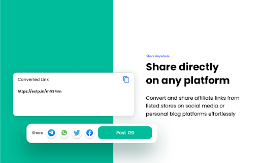ExtraPe Affiliate Link Converter  from Chrome web store to be run with OffiDocs Chromium online