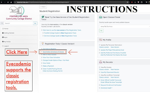 Eyecademia for De Anza Students  from Chrome web store to be run with OffiDocs Chromium online