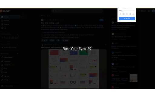 Eye Rest Reminder  from Chrome web store to be run with OffiDocs Chromium online