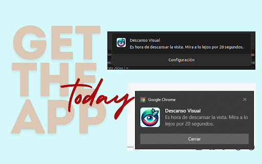 Eye Rest Reminder Cuida tus ojos mientras trabajas o estudias  from Chrome web store to be run with OffiDocs Chromium online