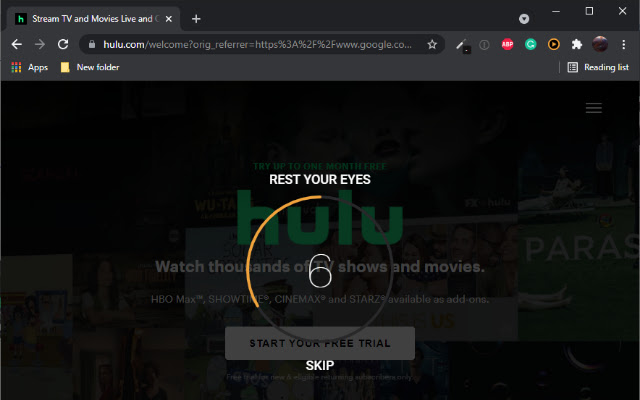 Eye Saver 20 20 20 Break Reminder  from Chrome web store to be run with OffiDocs Chromium online