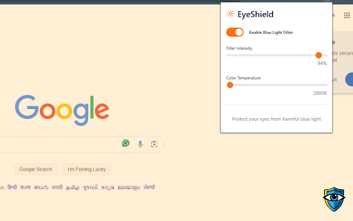 EyeShield Blue Light Protection  from Chrome web store to be run with OffiDocs Chromium online