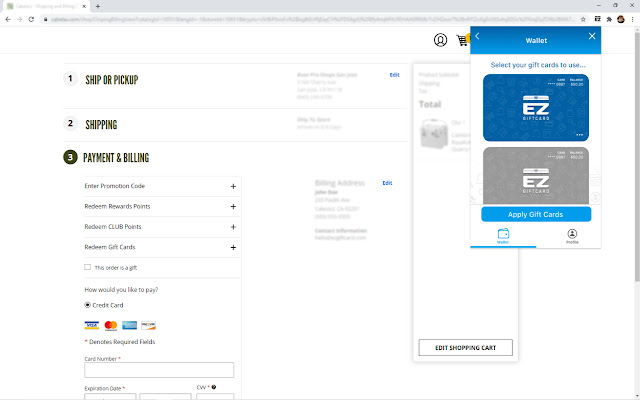 EZGiftCard  from Chrome web store to be run with OffiDocs Chromium online