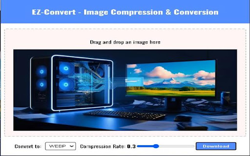 EZ Image Compressor and Converter  from Chrome web store to be run with OffiDocs Chromium online