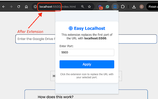EZ Localhost Switcher  from Chrome web store to be run with OffiDocs Chromium online