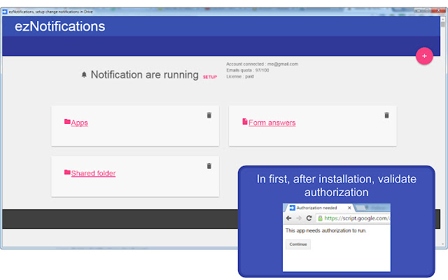 ezNotifications for Google Drive™  from Chrome web store to be run with OffiDocs Chromium online