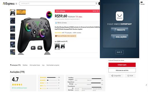 Ez Produtos e Avaliações  from Chrome web store to be run with OffiDocs Chromium online