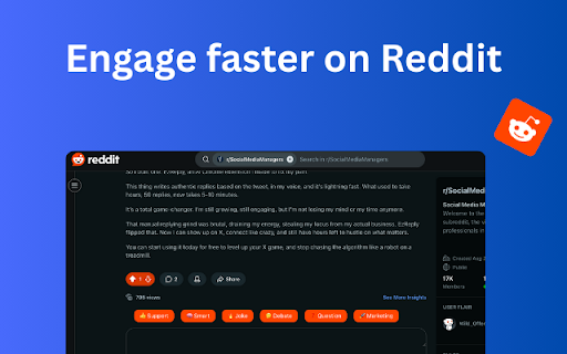 EzReply: AI Writing Assistant for Social Media  from Chrome web store to be run with OffiDocs Chromium online