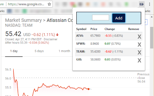 EZ Stocks: Just simple financial positions  from Chrome web store to be run with OffiDocs Chromium online