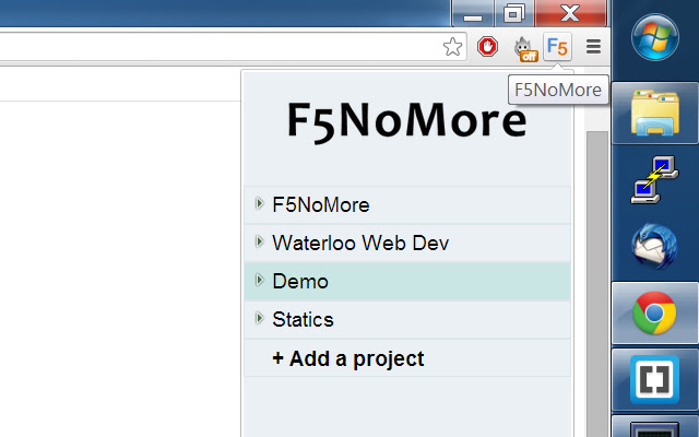 F5NoMore  from Chrome web store to be run with OffiDocs Chromium online