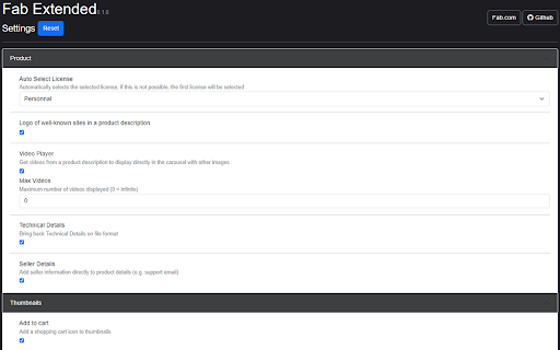 Fab Extended  from Chrome web store to be run with OffiDocs Chromium online