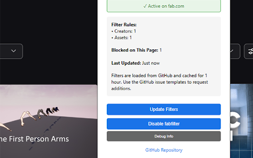 fabfilter Content Filter for fab.com  from Chrome web store to be run with OffiDocs Chromium online