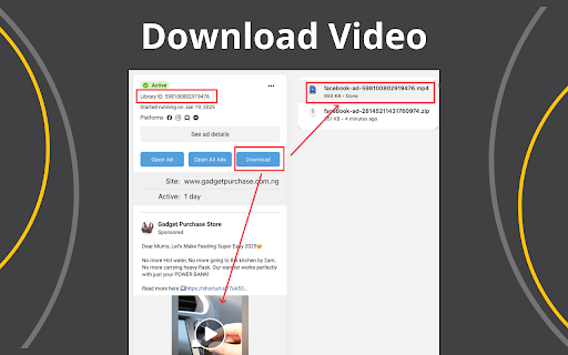 Facebook Ad Library Helper  from Chrome web store to be run with OffiDocs Chromium online