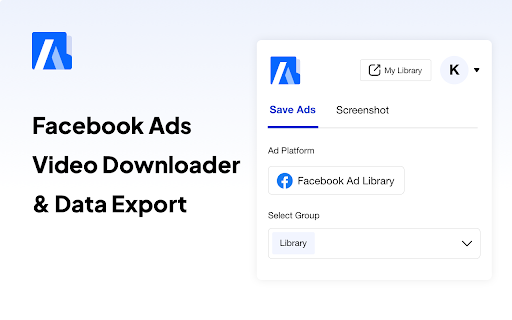 Facebook Ad Video Downloader  Ad Data Export  from Chrome web store to be run with OffiDocs Chromium online