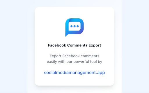 Facebook Comments Export  from Chrome web store to be run with OffiDocs Chromium online