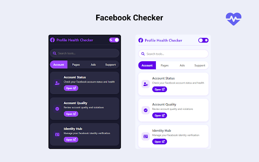 Facebook Profile Health Checker  from Chrome web store to be run with OffiDocs Chromium online