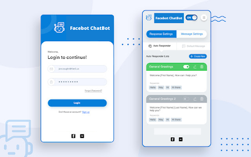 Facebot Chatbot  from Chrome web store to be run with OffiDocs Chromium online