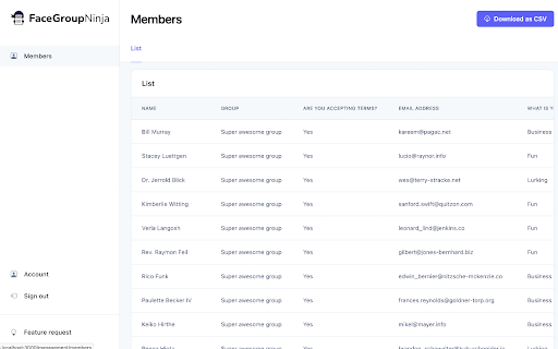 FaceGroupNinja  from Chrome web store to be run with OffiDocs Chromium online