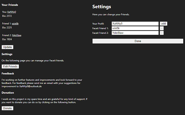 Faceit Friends  from Chrome web store to be run with OffiDocs Chromium online