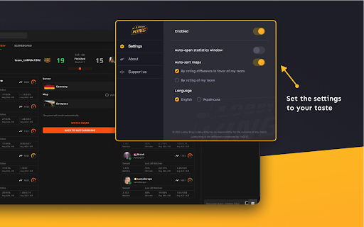 FACEIT Lobby King Extension  from Chrome web store to be run with OffiDocs Chromium online