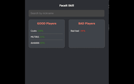 Faceit Skill  from Chrome web store to be run with OffiDocs Chromium online