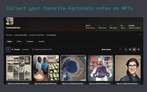 Factchain Community  from Chrome web store to be run with OffiDocs Chromium online