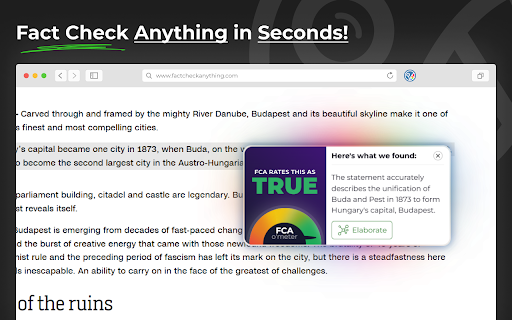Fact Check Anything  from Chrome web store to be run with OffiDocs Chromium online