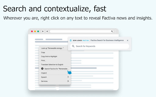 Factiva Search for Business Intelligence  from Chrome web store to be run with OffiDocs Chromium online