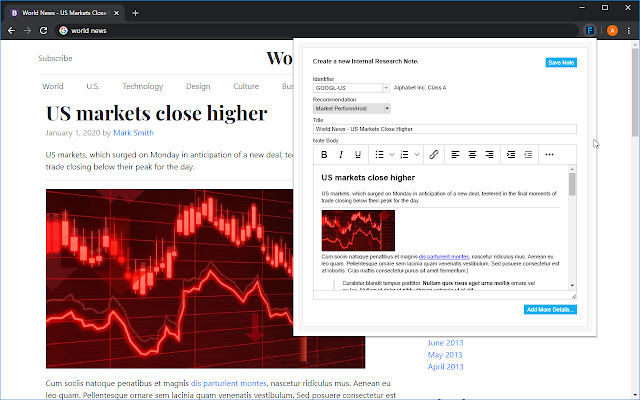 FactSet Internal Research Notes  from Chrome web store to be run with OffiDocs Chromium online