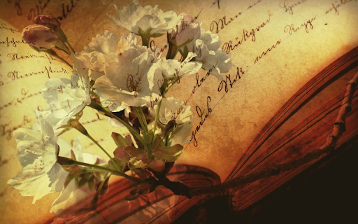 Faded paper white flowers  from Chrome web store to be run with OffiDocs Chromium online