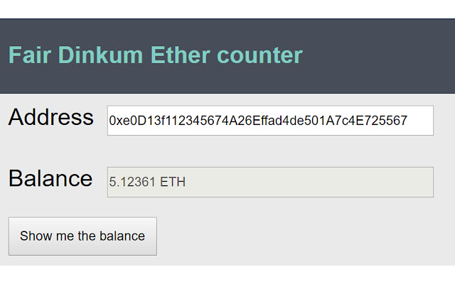 Fair Dinkum ether counter  from Chrome web store to be run with OffiDocs Chromium online