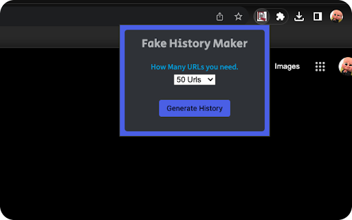 Fake History Maker  from Chrome web store to be run with OffiDocs Chromium online
