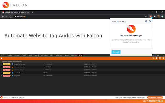 Falcon Inspector  from Chrome web store to be run with OffiDocs Chromium online